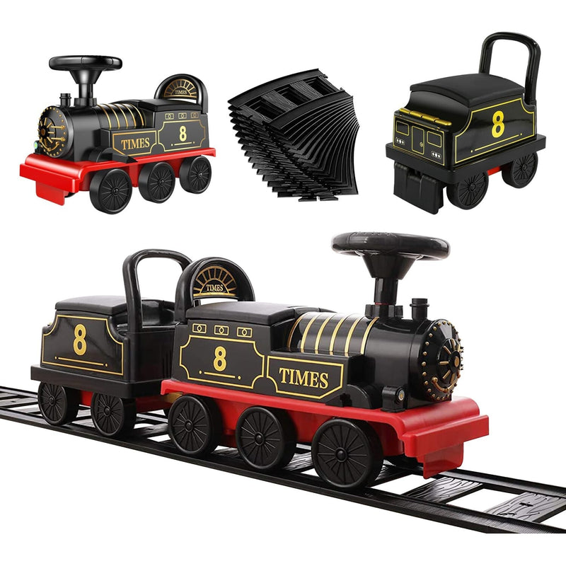 Electric Ride-On Train Set with Track, 2-Seater, Cargo Car, and Music Features Magic Cars Variant 0