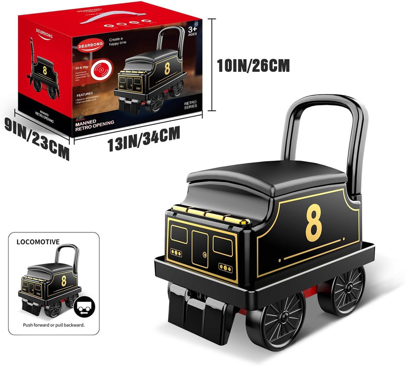 Electric Ride-On Train Set with Track, 2-Seater Cargo Car, Music and Lights Magic Cars 5