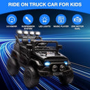 12V Electric Ride-On Truck with Remote Control, 3 Speeds, LED Lights, Black Magic Cars 4