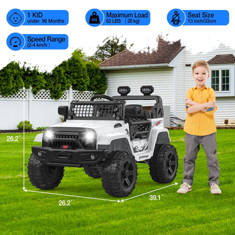 12V Kids Electric Ride-On Truck and Car with Parent Remote Control and LED Lights Magic Cars 7