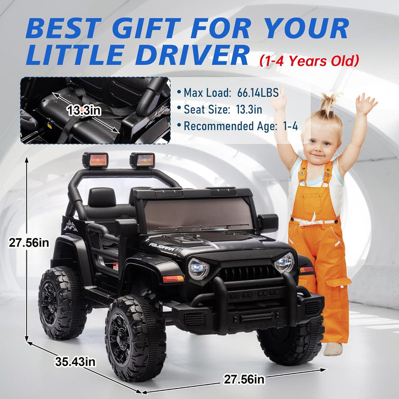 12V Kids Electric Ride-On Truck Car with Parental Remote Control Toy Vehicle Magic Cars 1