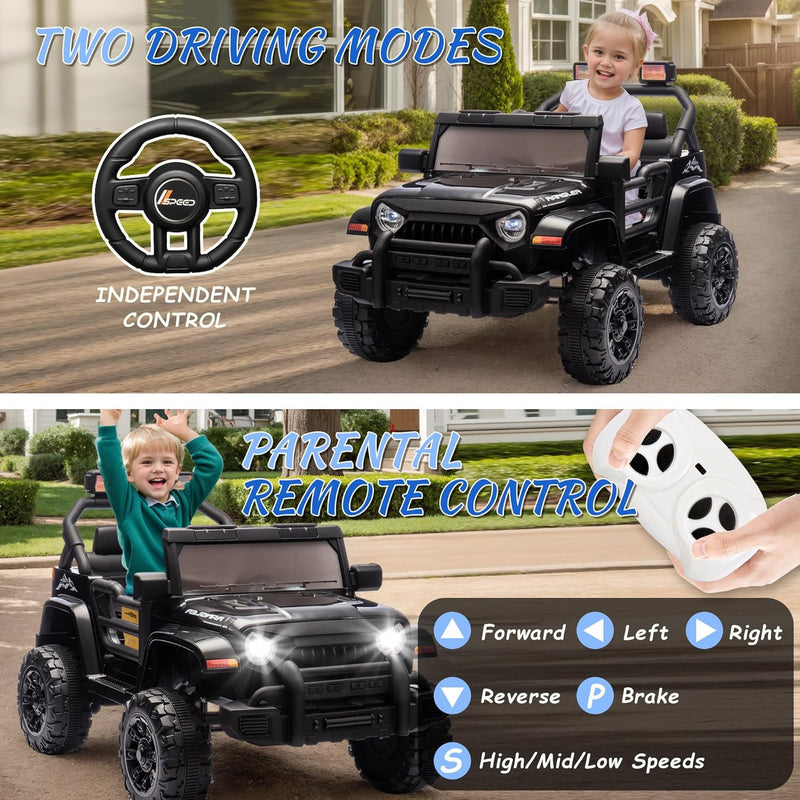 12V Kids Electric Ride-On Truck Car with Parental Remote Control Toy Vehicle Magic Cars 2