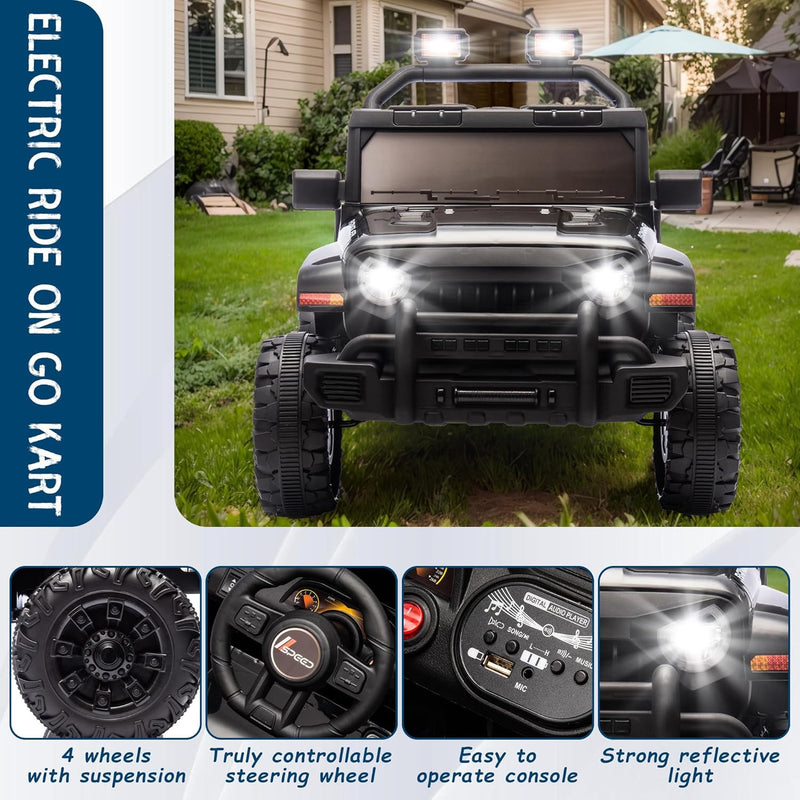 12V Kids Electric Ride-On Truck Car with Parental Remote Control Toy Vehicle Magic Cars 4