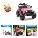 12V Electric Ride-On Truck for Kids with Remote Control and Spring Suspension - Pink Magic Cars 1