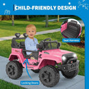 12V Electric Ride-On Truck for Kids with Remote Control and Spring Suspension - Pink Magic Cars 6