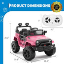 12V Electric Ride-On Truck for Kids with Remote Control and Spring Suspension - Pink Magic Cars 8