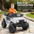 12V Electric Ride-On Truck for Kids with Remote Control and Spring Suspension - White Magic Cars 4