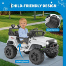 12V Electric Ride-On Truck for Kids with Remote Control and Spring Suspension - White Magic Cars 6