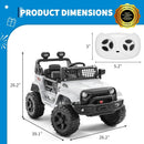 12V Electric Ride-On Truck for Kids with Remote Control and Spring Suspension - White Magic Cars 8