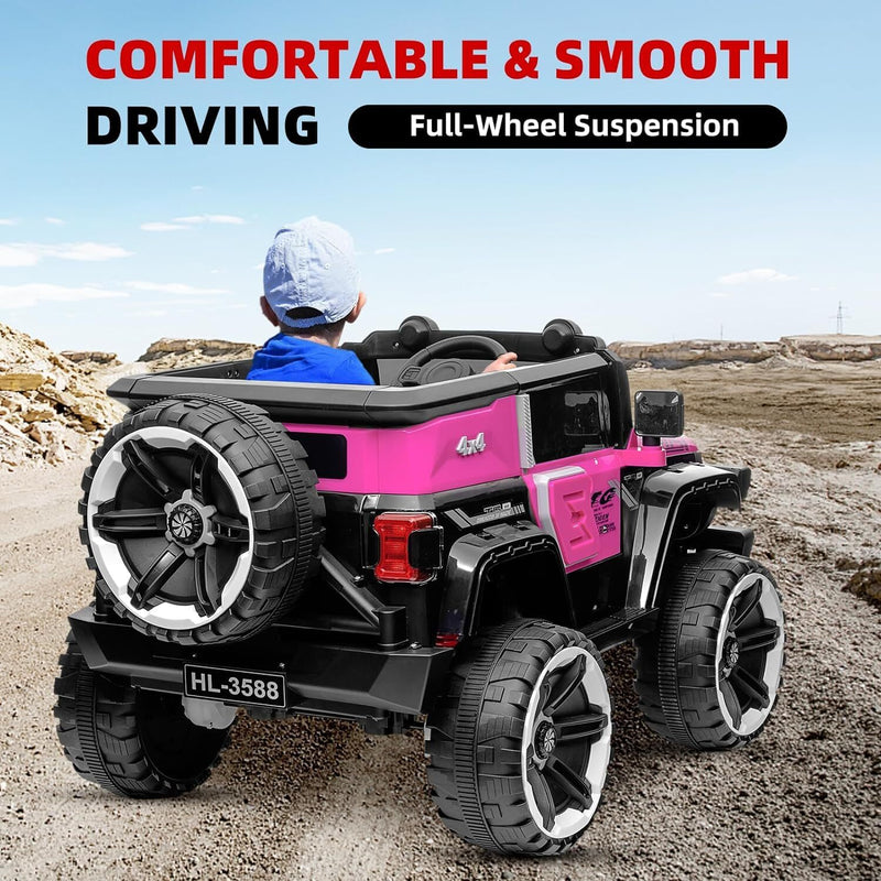 12V Electric Ride-On Truck Car for Kids Ages 3+ with 2.4G Remote Control Magic Cars 2