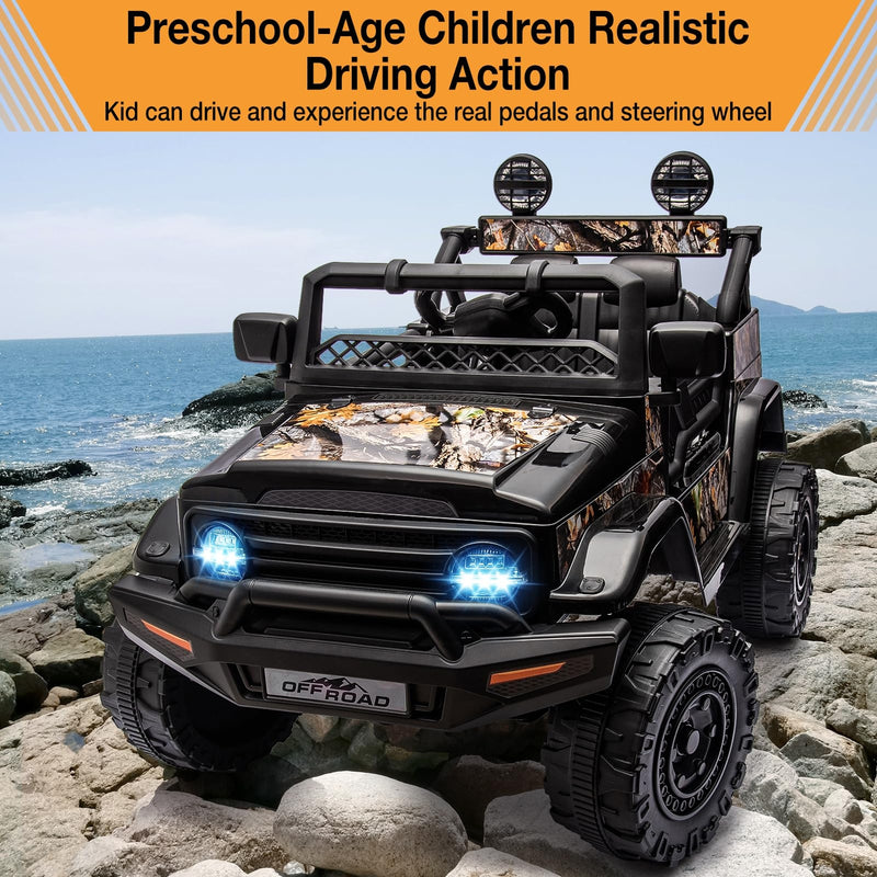 12V Battery-Powered Electric Ride-On Truck Car for Kids with Music and Remote Control Magic Cars 2
