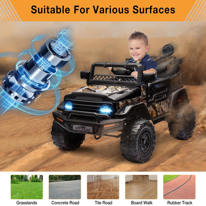 12V Battery-Powered Electric Ride-On Truck Car for Kids with Music and Remote Control Magic Cars 5
