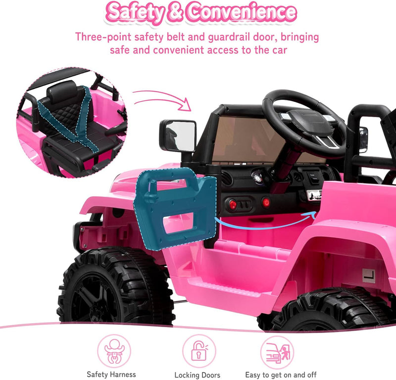 12V Battery-Powered Kids Ride-On Truck with Remote Control and 4 Wheels Magic Cars 3