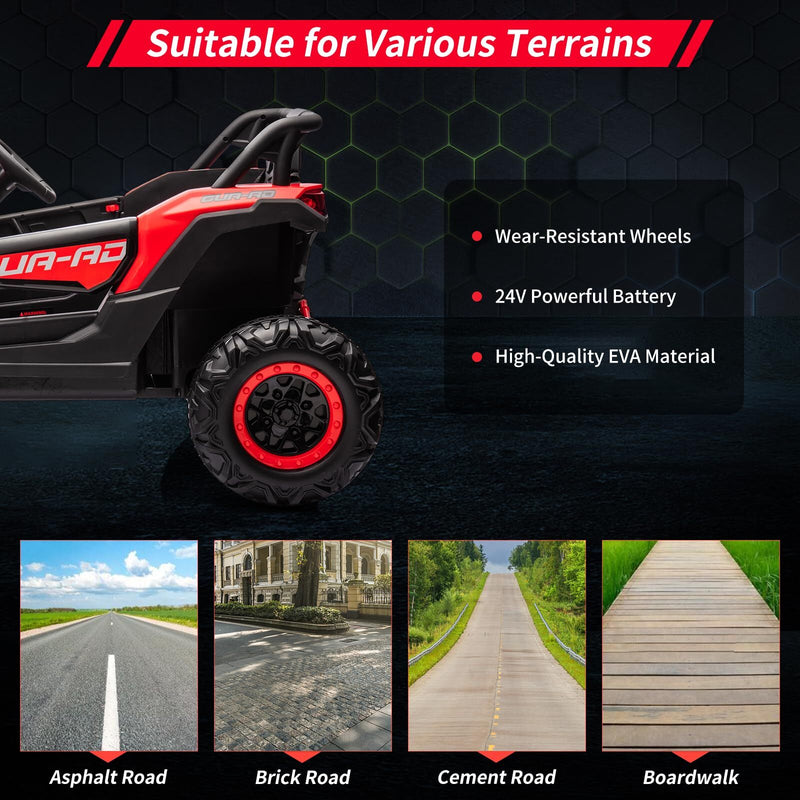24V Battery-Powered Electric Off-Road UTV Ride-On Car with Remote Control Magic Cars 2