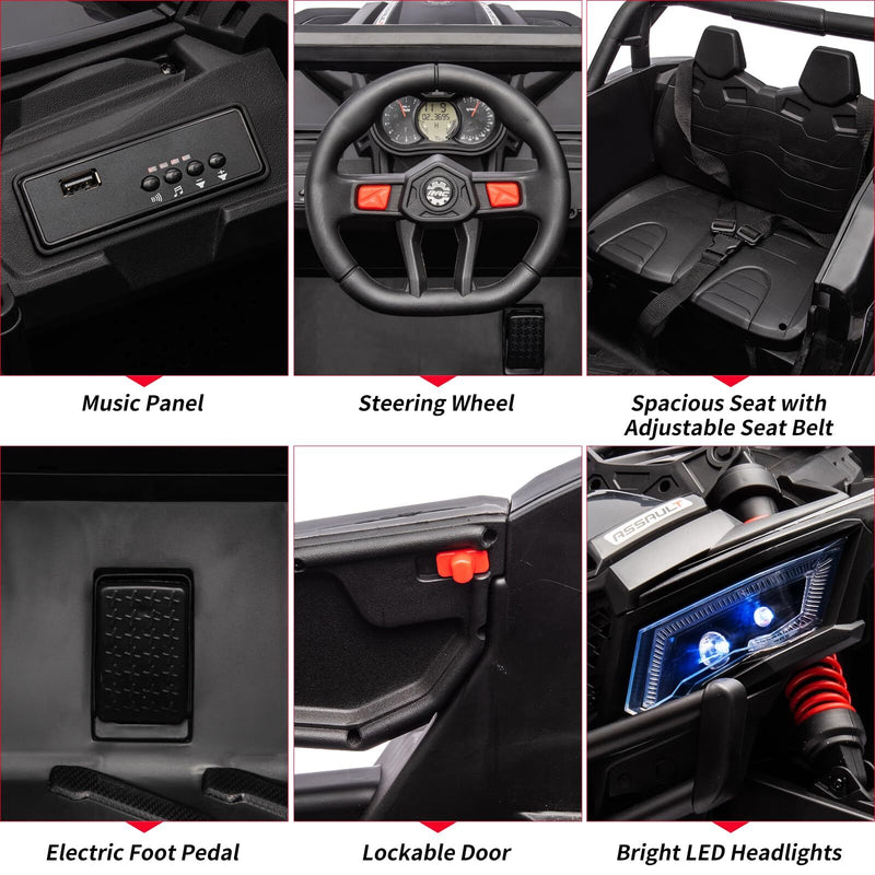 Ride-On UTV Car with Remote Control 200W Motor Spring Suspension Music 24V Battery Magic Cars 2