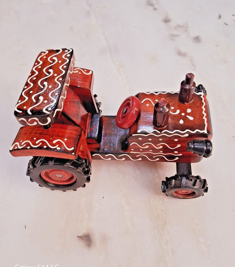 Wooden Ride-On Tractor Toy for Toddlers with 4 Wheels and Functional Design Magic Cars 7