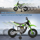 P-Series 12V Kids' Electric Dirt Bike with Training Wheels in Green Magic Cars 3