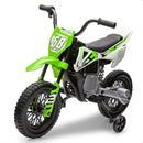 P-Series 12V Kids' Electric Dirt Bike with Training Wheels in Green Magic Cars Variant 0