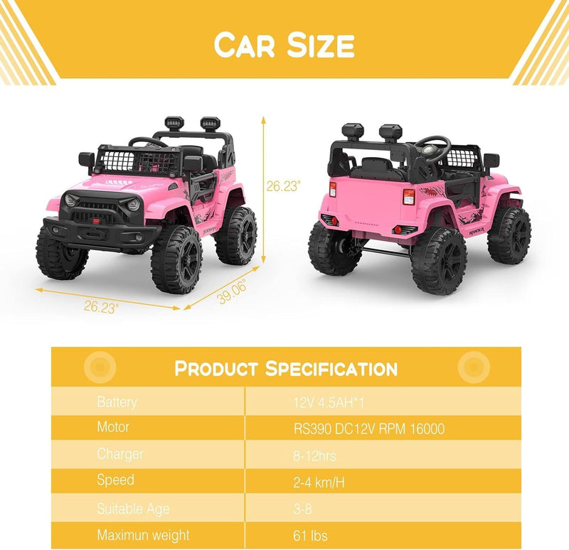 Electric Ride-On Truck with Remote Control, Spring Suspension, and LED Lights Magic Cars 6
