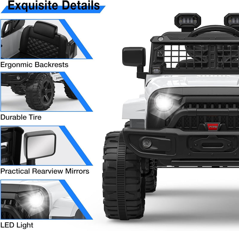 Electric Ride-On Truck with Bluetooth, 2 Speeds, and Remote Control Magic Cars 3