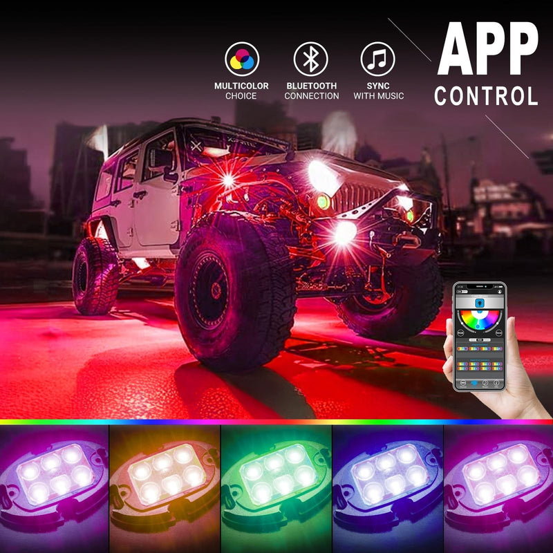 Rock Lights for Trucks Jeep UTV ATV Bright Underglow Exterior Wheel Lighting Magic Cars 1
