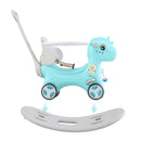 Toddler Ride-On Rocking Horse and Balance Bike with Push Handle and Backrest Magic Cars 1