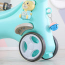 Toddler Ride-On Rocking Horse and Balance Bike with Push Handle and Backrest Magic Cars 2