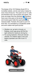 12V Electric Quad ATV Ride-On Toy in Red and Black Magic Cars 1