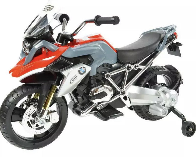6V Ride-On BMW R1200 GS Motorcycle Toy in Red and Gray with Distressed Design Magic Cars 1
