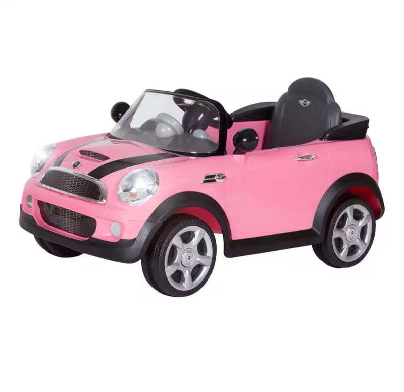 Mini Cooper 6V Pink Electric Ride-On Car for Kids Magic Cars 6