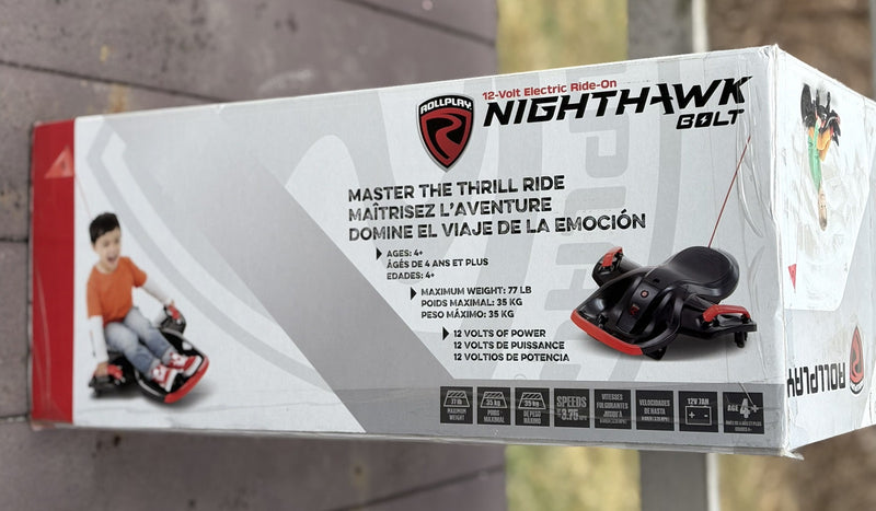 Night Hawk 12V Electric Ride-On Toy in Black and Red Magic Cars 1