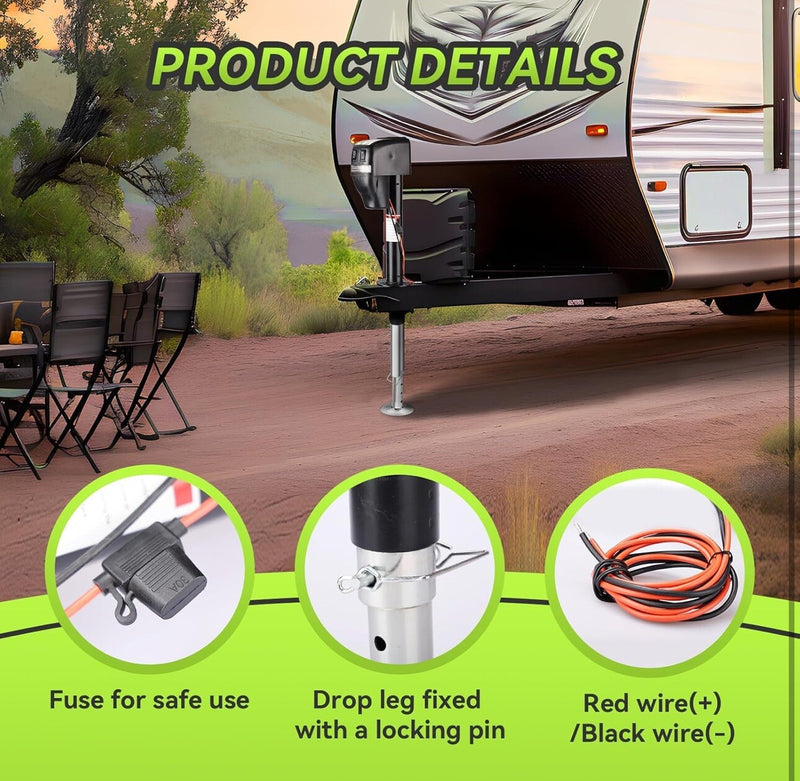 Upgraded 5000lbs Electric Power Tongue Trailer Jack for RVs Magic Cars 5