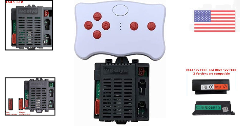12V Replacement Remote Control with 2.4G Wireless Connectivity for Kids' Cars RX43 RX23 Magic Cars 1