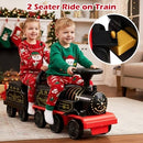 Two-Person Ride-On Train with Carriage, Sounds, Lights & Whistle for Toddlers 18 Months and Up
