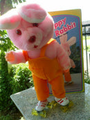 Vintage Pink Rabbit Roller Skates Toy for Easter Fun