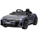 12V Gray Audi RS e-tron GT Ride-On Car with Remote Control and Suspension for Kids