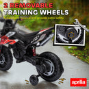 12V Red Aprilia Licensed Kids Motorcycle with Training Wheels