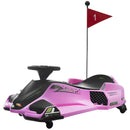 12V Pink Electric Drifting Go Kart with Soft Start, Music, and Lights