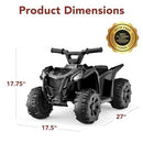 6V Kids Electric ATV Quad Bike with Treaded Tires and Rubber Handles, 1.8M