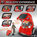 Red Truck Engine Playset with Lights, Sounds, and Steering Wheel for Kids 3+