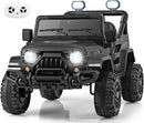 Black 12V Electric Ride-On Truck for Kids with Parental Control and Music Features