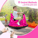 Pink 12V Electric Bumper Car for Toddlers with 360° Spin Feature