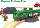Electric Train Set for Wooden Tracks, Kids' Motorized Toy Train, City Adventure