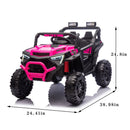 24V Electric Kids UTV with 400W Motor, Parental Remote, 4-Wheel Suspension, Black with LED Lights