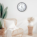 Collection of 6 Black 10" Silent Wall Clocks with Battery Operation