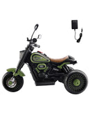 Colorful Light and Music Green 3-Wheel 6V Electric Ride-On Motorcycle for Kids