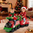 Green 6V Electric Kids Ride-On Train with Carriage for Two, 1.6 MPH