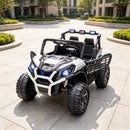 White 24V Dual-Seater Kids Electric Vehicle with Remote Control and LED Illumination