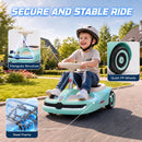 Qaba Light Blue Electric Wiggle Car with Adjustable Steering Wheel and Pull Handle
