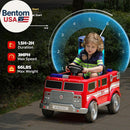 12V Electric Fire Truck Ride-On Car for Kids, Battery Operated Toddler Vehicle